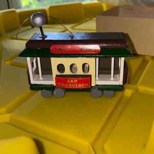Vintage Powell & Market San Francisco Cable Car Wood Christmas Ornament Trolley